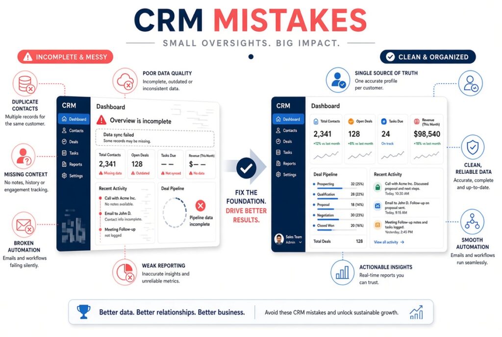 9 CRM Mistakes That Quietly Kill Revenue (And How to Fix Them in 2026)
