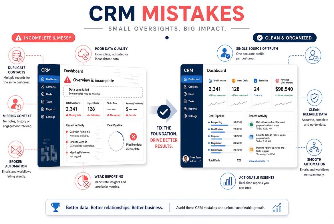 9 CRM Mistakes That Quietly Kill Revenue (And How to Fix Them in 2026)